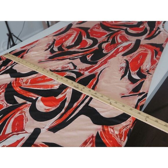 Women's Orange & Black Abstract Sleeveless Scoop-Neck Maxi Dress XL #1991-C4 - Picture 6 of 7